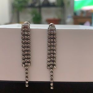 Vintage 80s 💎rhinestone💎 waterfall earrings